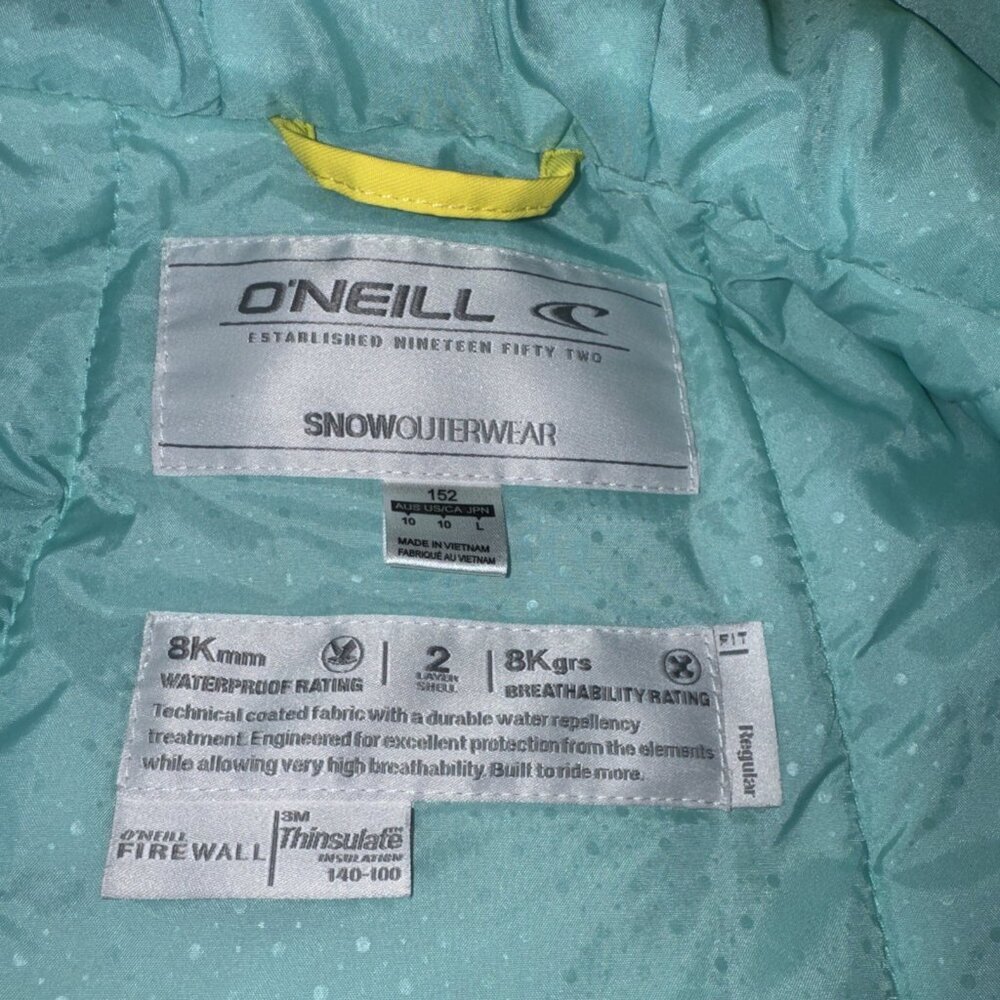 O’Neill Jacket Snowboard Ski 3M Thinsulate 8Kmm Kid's Size 10 - Picture 7 of 9